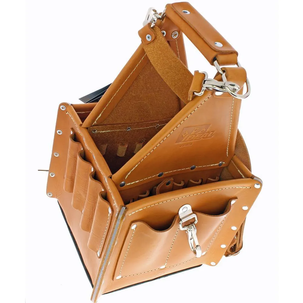 10.75 in. Tuff-Tote Ultimate Tool Bag Carrier Premium Leather with Strap