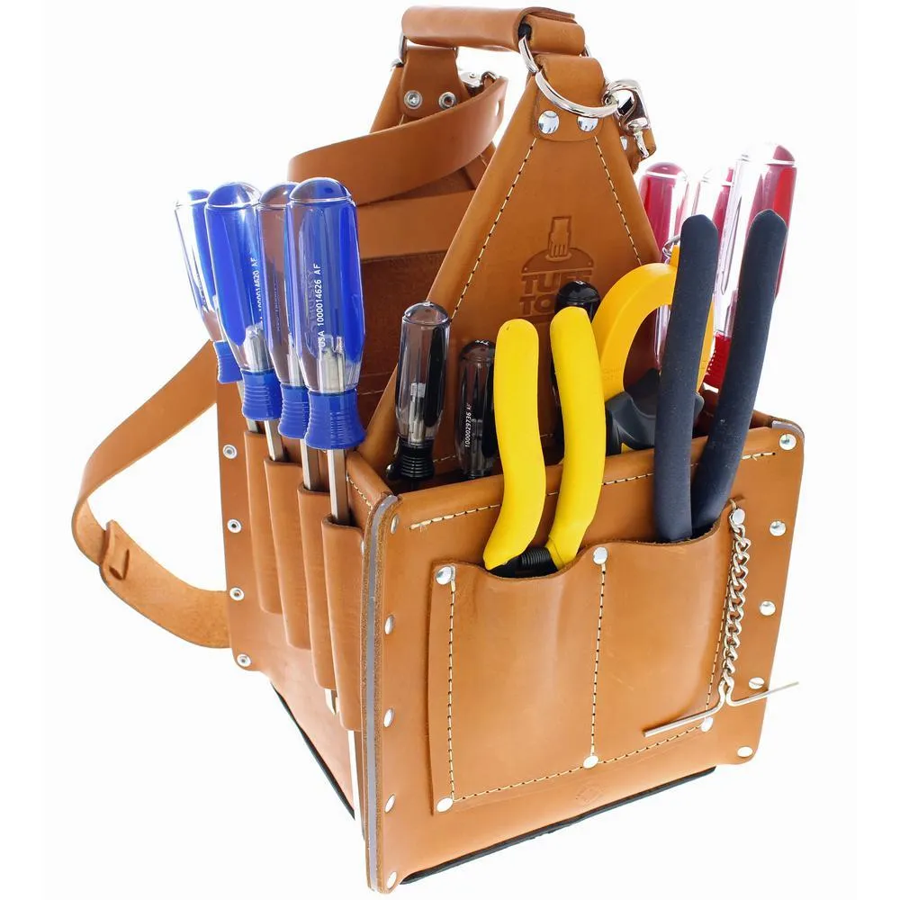 10.75 in. Tuff-Tote Ultimate Tool Bag Carrier Premium Leather with Strap