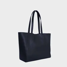 'ABINGDON' Navy Real Leather Designer Tote Bag