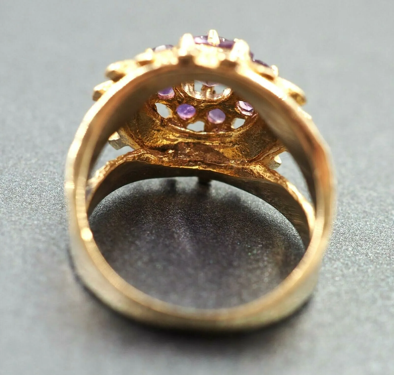 Amethyst 9ct Yellow Gold Cluster Ring