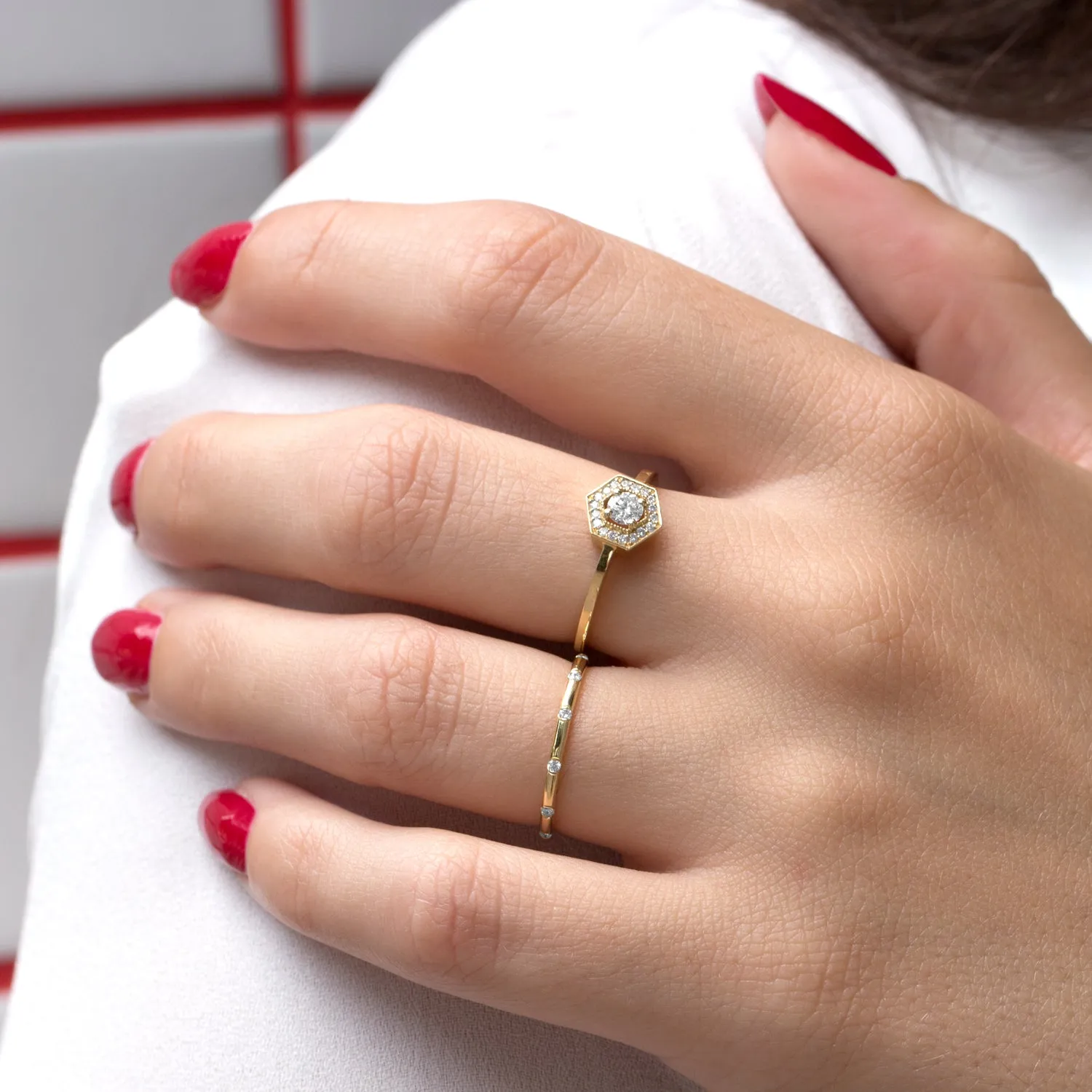Amy Gold Ring 3.5mm Diamond