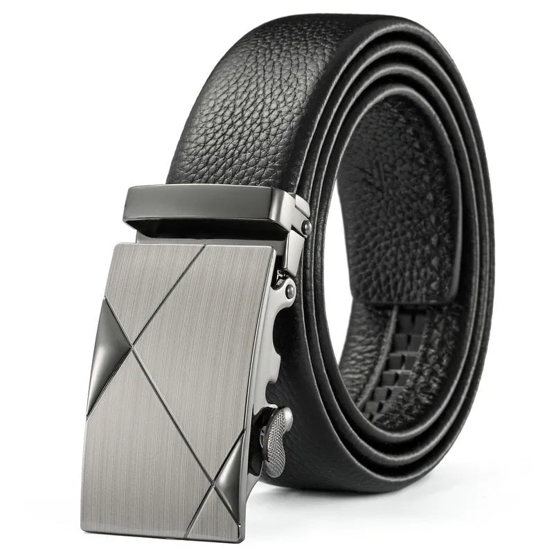Angelo Ricci™ Automatic Buckle Leather Business Belt