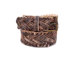 Bed Stu PROEM Belt in Teak Lux Genuine Woven Leather A200050 TKLX