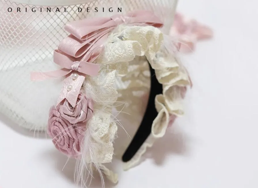 (BFM)The Accessories' Story~Satin Ballet~Sweet Lolita Headdress Feather Bow