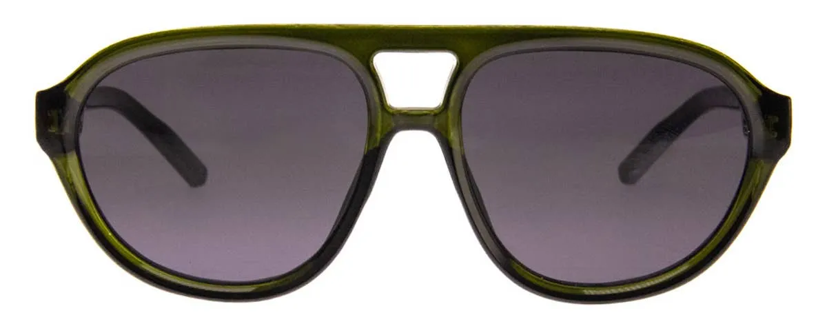 Bilko - Sunglasses: Crystal Olive Green