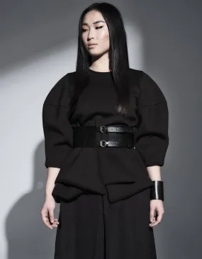 Black Leather Corset Belt Frida