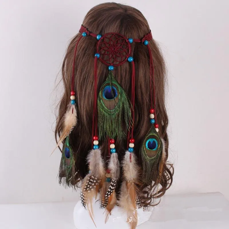 Bohemian Hippie Headband Dream Catcher Feather Headdress Accessories
