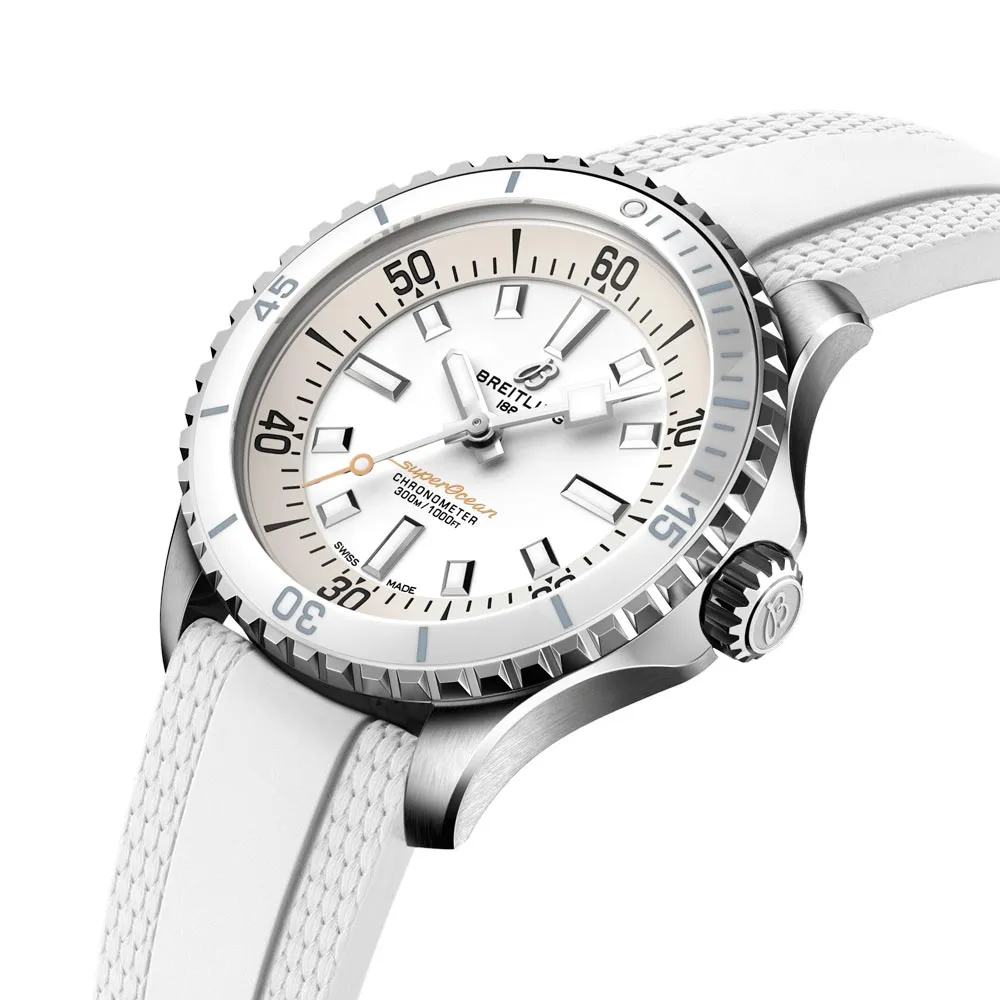 Breitling Superocean 36mm White Dial Automatic Ladies Watch A17377211A1S1