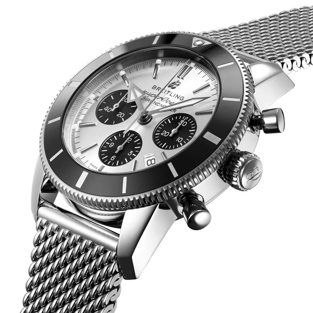 Breitling Superocean Heritage B01 Chronograph 44mm Silver Dial Automatic Gents Watch AB0162121G1A1
