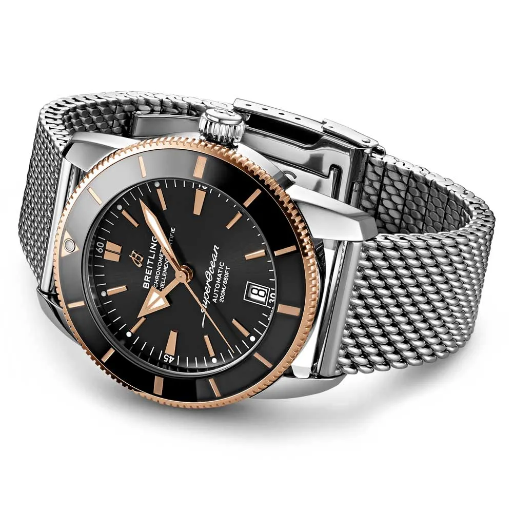 Breitling Superocean Heritage B20 42mm Black Dial 18ct Red Gold & Steel Automatic Gents Watch UB2010121B1A1