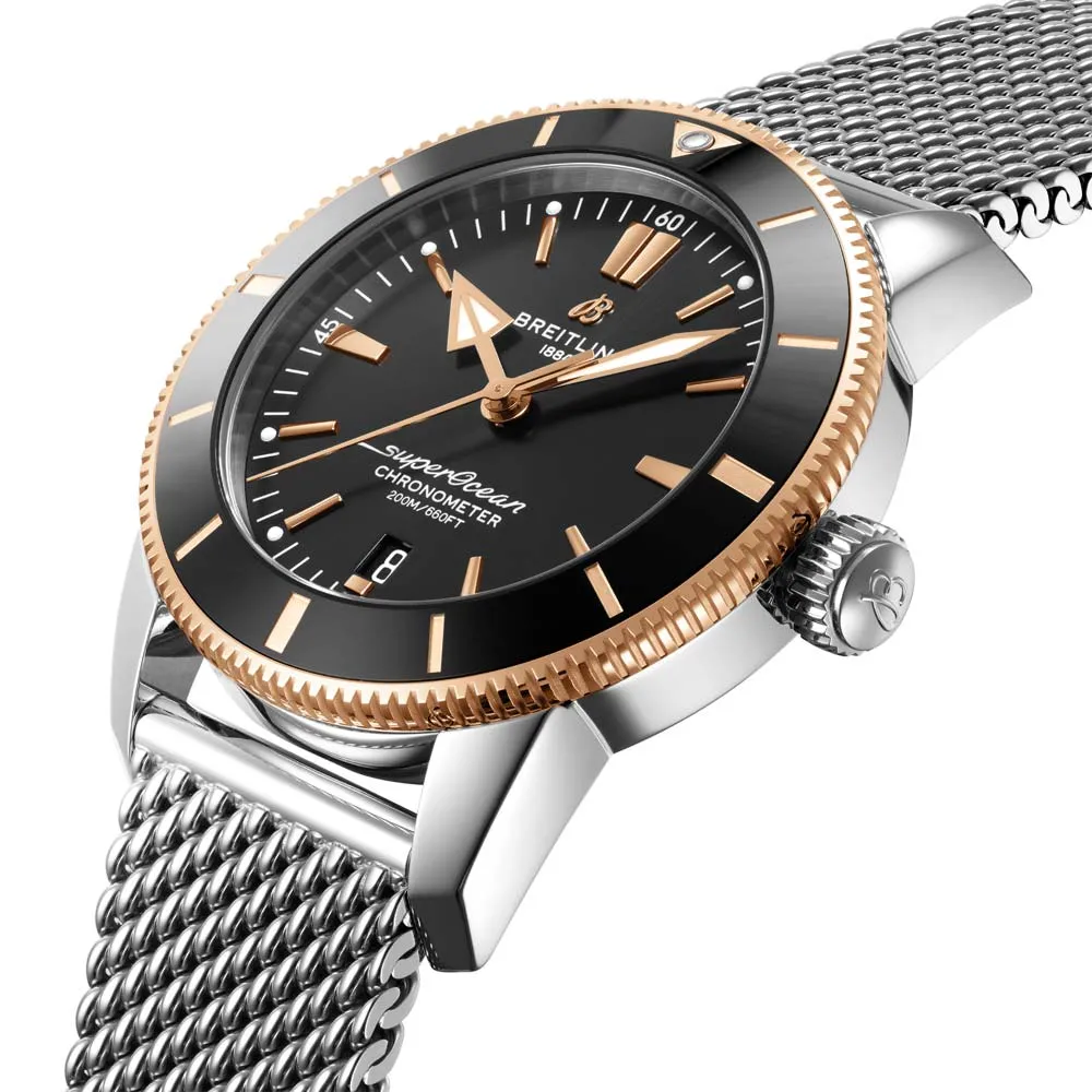Breitling Superocean Heritage B20 44mm Black Dial 18ct Red Gold & Steel Automatic Gents Watch UB2030121B1A1