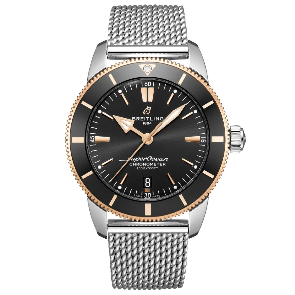 Breitling Superocean Heritage B20 44mm Black Dial 18ct Red Gold & Steel Automatic Gents Watch UB2030121B1A1