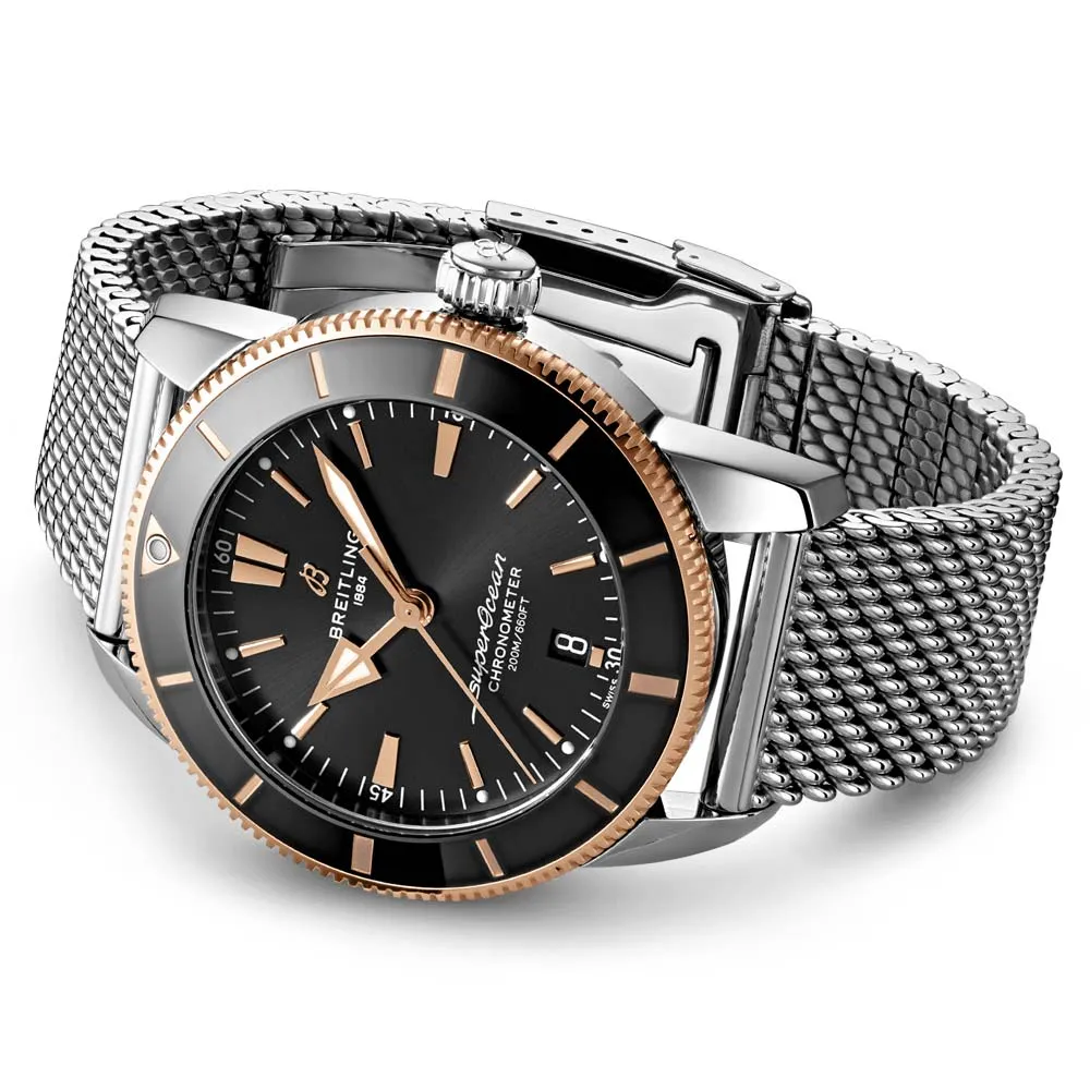 Breitling Superocean Heritage B20 44mm Black Dial 18ct Red Gold & Steel Automatic Gents Watch UB2030121B1A1