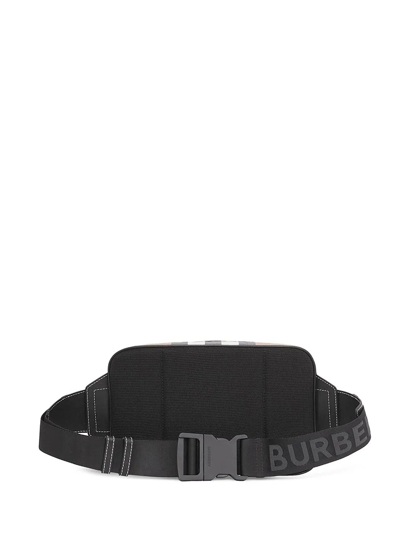 BURBERRY CHECK PRINT CANVAS & LEATHER BELT BAG
