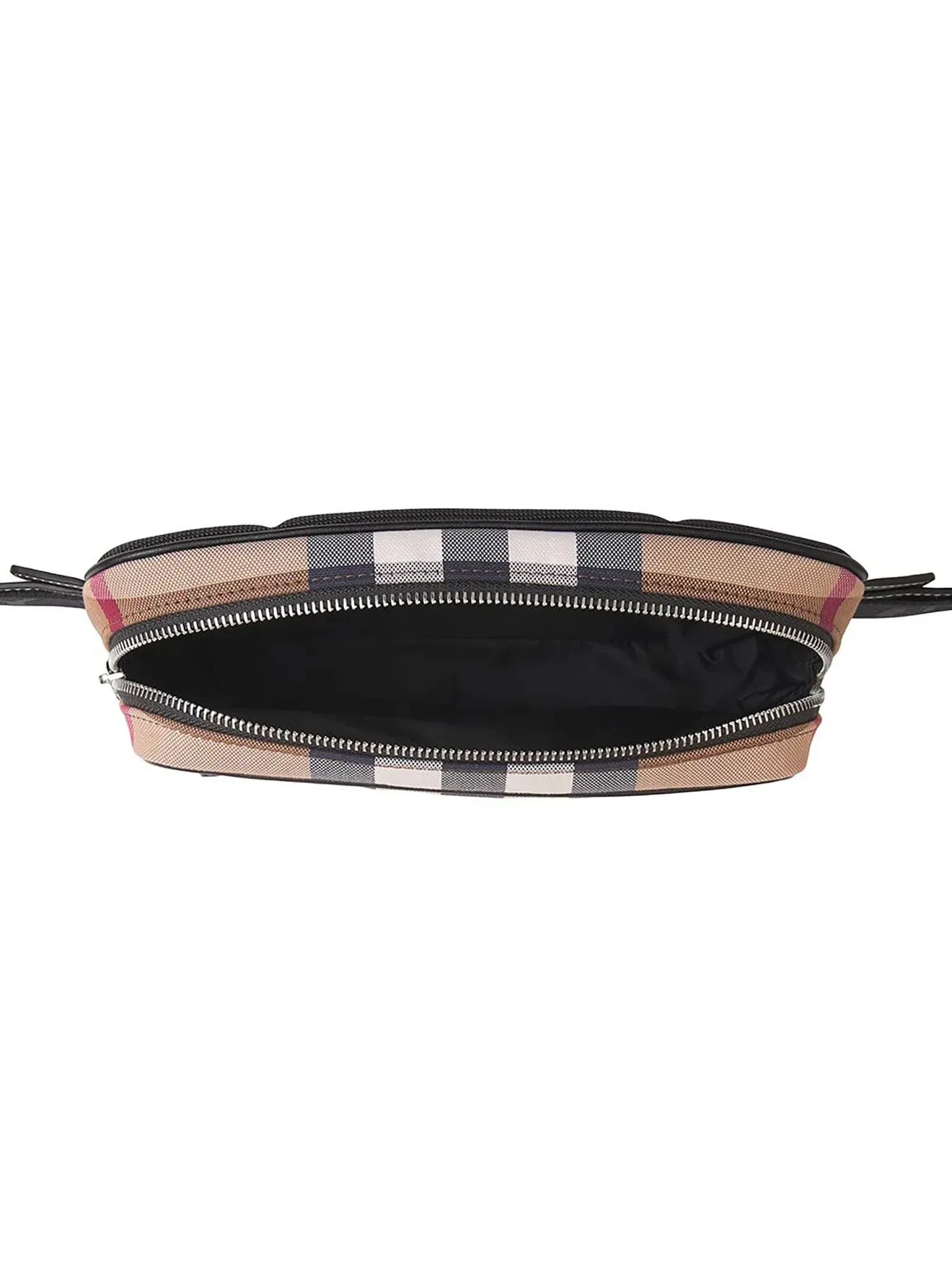 BURBERRY CHECK PRINT CANVAS & LEATHER BELT BAG