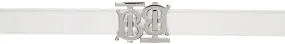 Burberry White Leather Double Monogram Belt