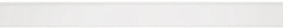 Burberry White Leather Double Monogram Belt