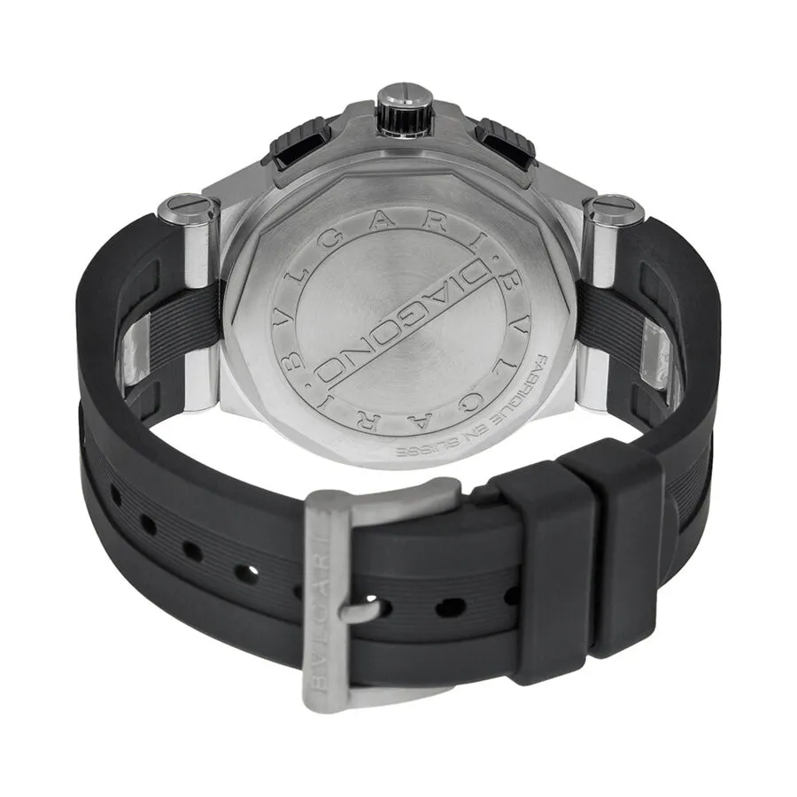 Bvlgari Diagono Silver Dial Black Rubber Men's Watch DG42C6SCVDCH