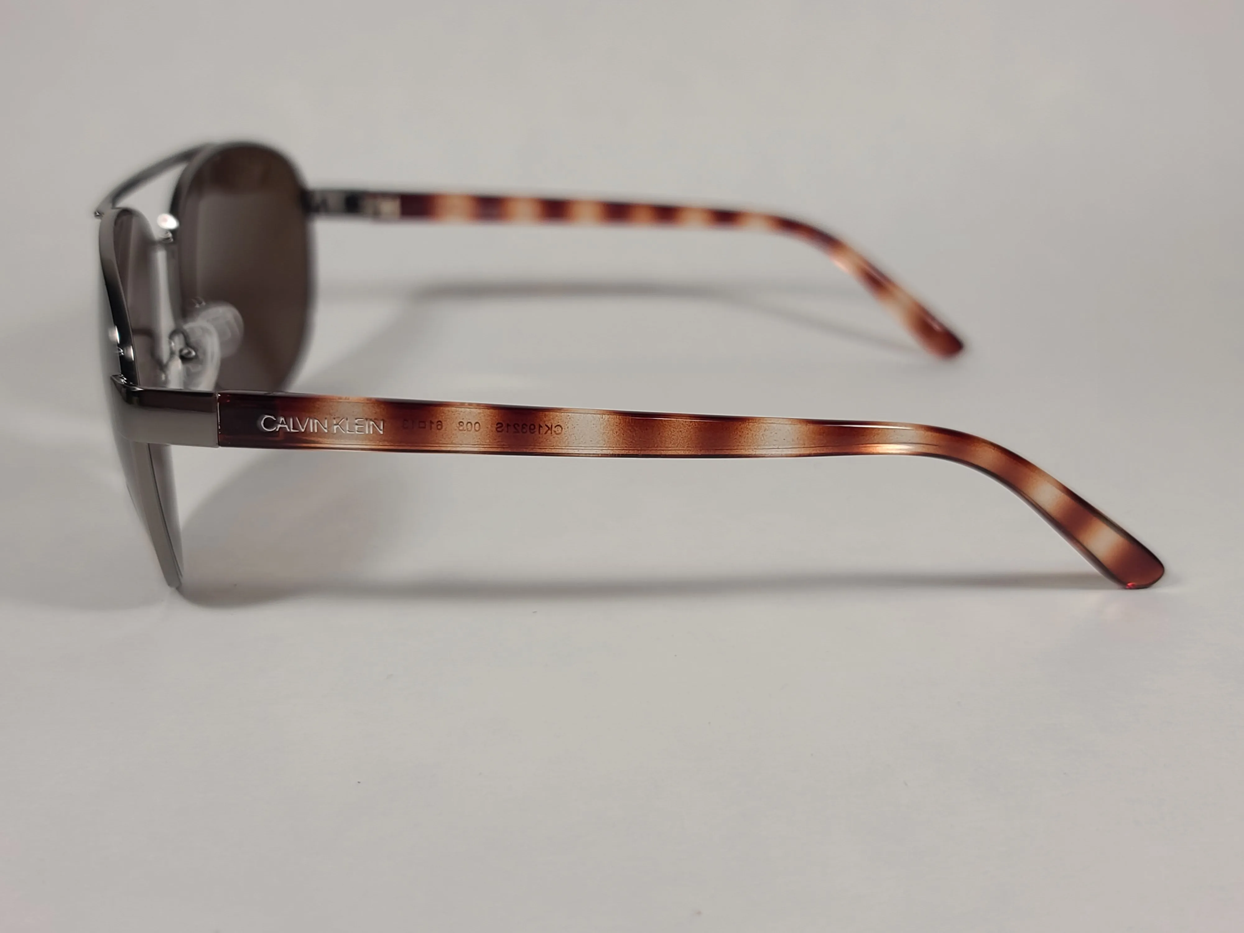 Calvin Klein Aviator Pilot Sunglasses CK19321S 008 Gunmetal And Brown Frame Brown Lens