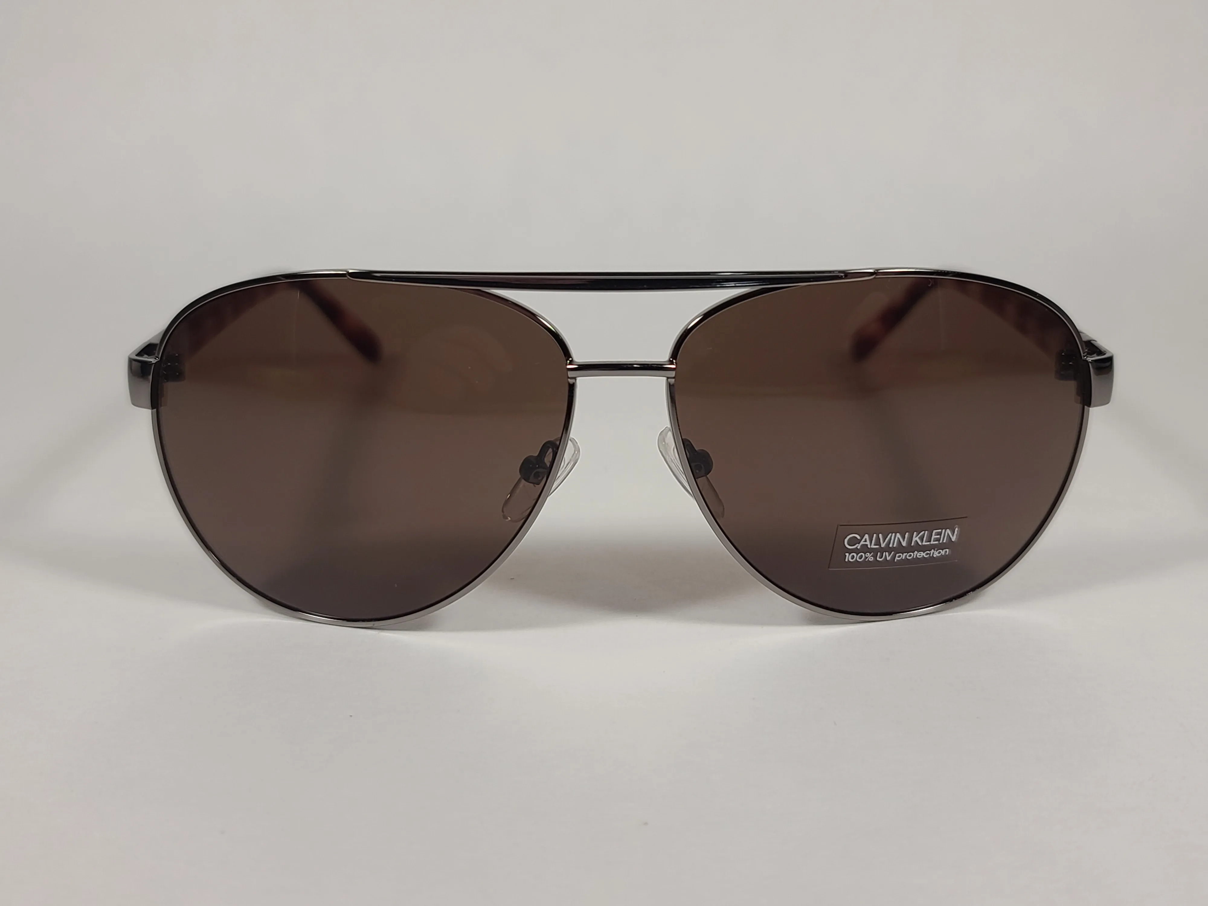 Calvin Klein Aviator Pilot Sunglasses CK19321S 008 Gunmetal And Brown Frame Brown Lens