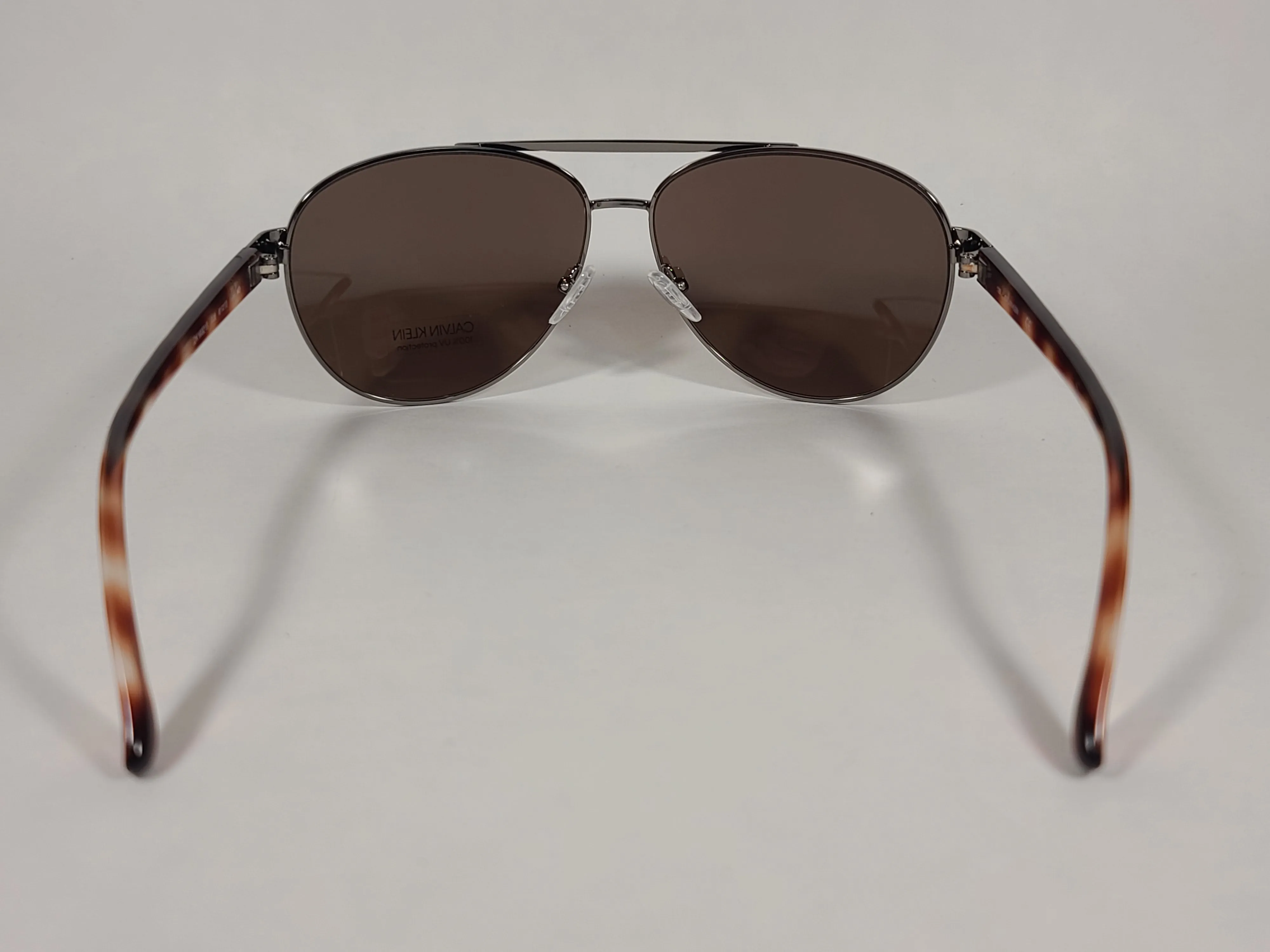 Calvin Klein Aviator Pilot Sunglasses CK19321S 008 Gunmetal And Brown Frame Brown Lens