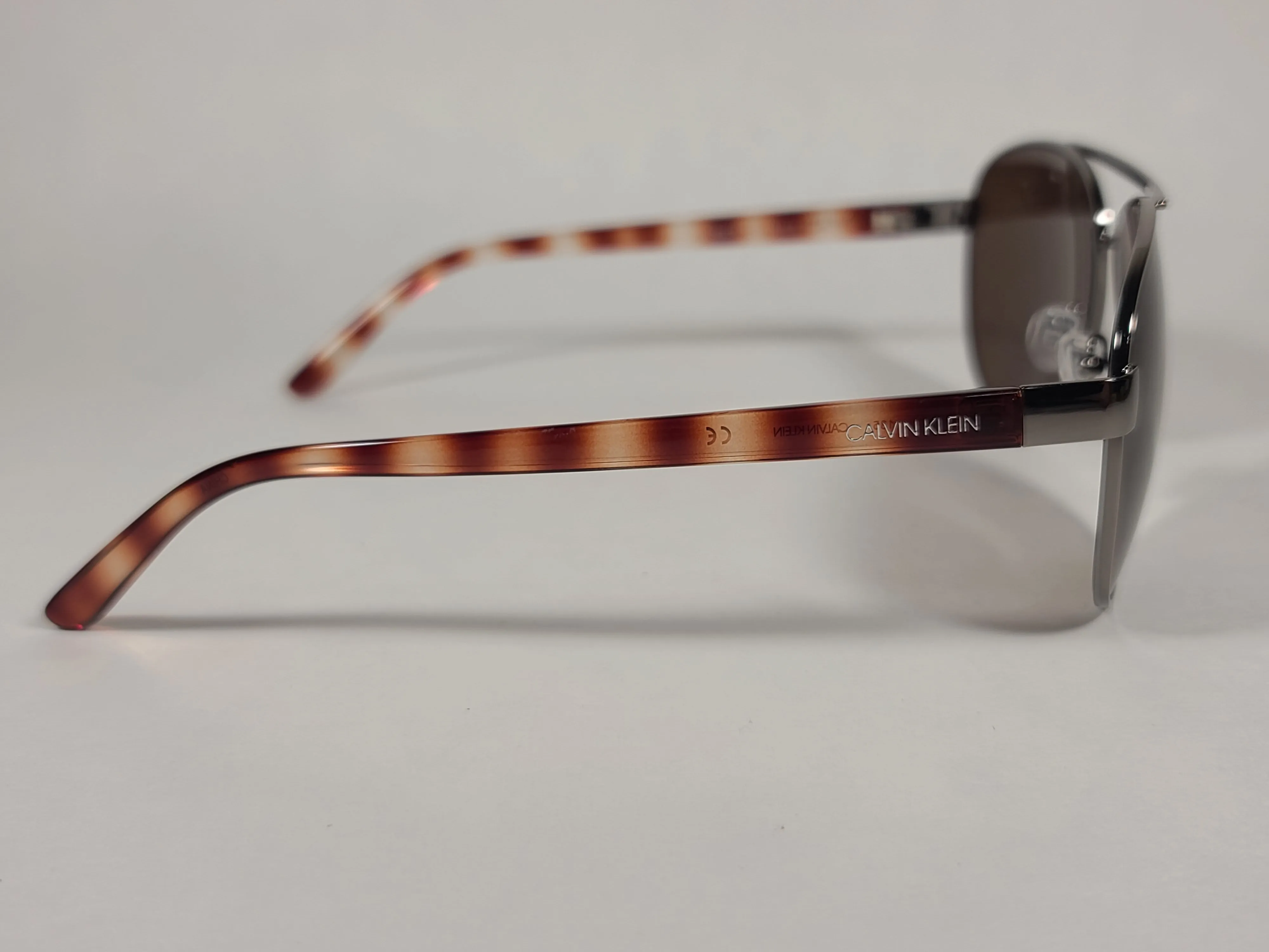 Calvin Klein Aviator Pilot Sunglasses CK19321S 008 Gunmetal And Brown Frame Brown Lens