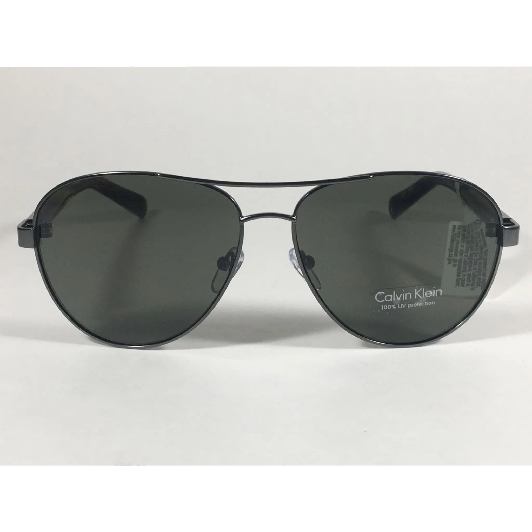 Calvin Klein R363S 071 Aviator Pilot Sunglasses Brown Tortoise And Gunmetal With Green Lens