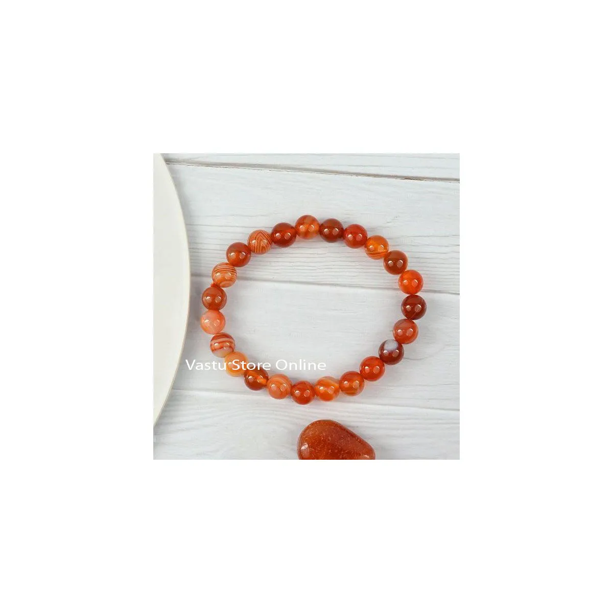 Carnelian Round Crystal Bracelet