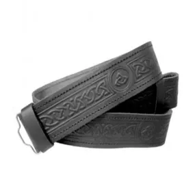 Celtic Embossed Kilt Belt In Leather