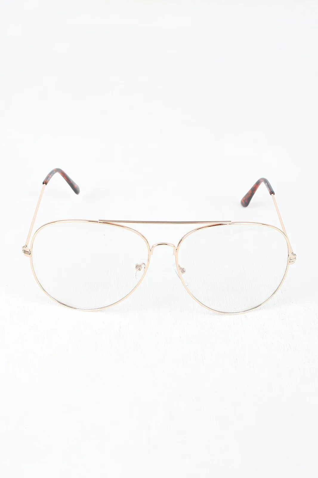 Clear Lens Wire Aviator Glasses