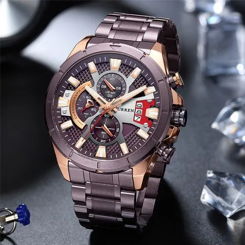 CURREN Original Brand Stainless Steel Band Wrist Watch For Men With Brand (Box & Bag)-8401