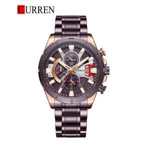 CURREN Original Brand Stainless Steel Band Wrist Watch For Men With Brand (Box & Bag)-8401