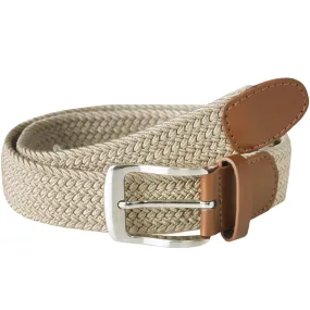D555 Mens Frank Big & Tall Stretch Braided Belt - Stone