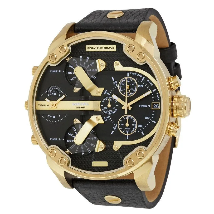 Diesel Men's DZ-7371 Mr Daddy Dual Zone Chronograph Black Dial Leather Watch