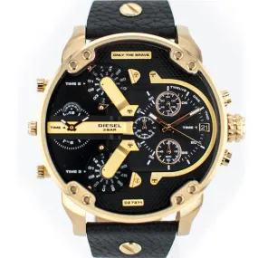 Diesel Men's DZ-7371 Mr Daddy Dual Zone Chronograph Black Dial Leather Watch