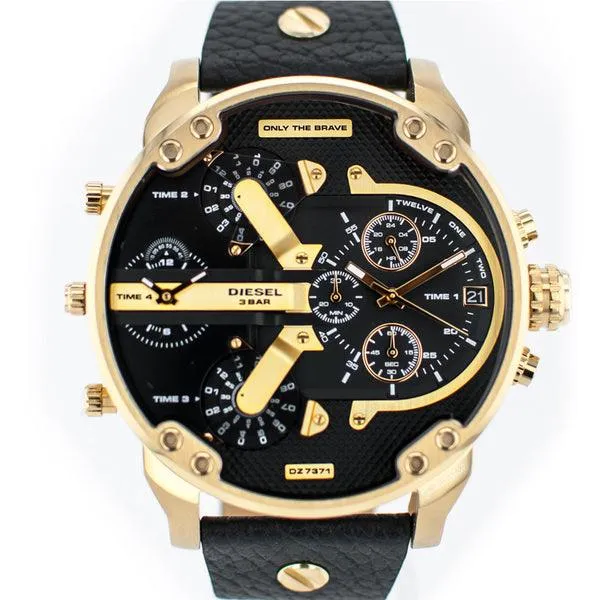 Diesel Men's DZ-7371 Mr Daddy Dual Zone Chronograph Black Dial Leather Watch