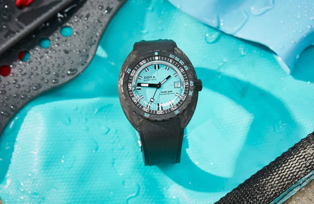 DOX Watch SUB 3 Carbon COSC Aquamarine Rubber