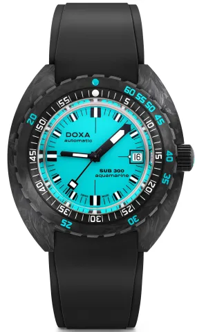 DOX Watch SUB 3 Carbon COSC Aquamarine Rubber