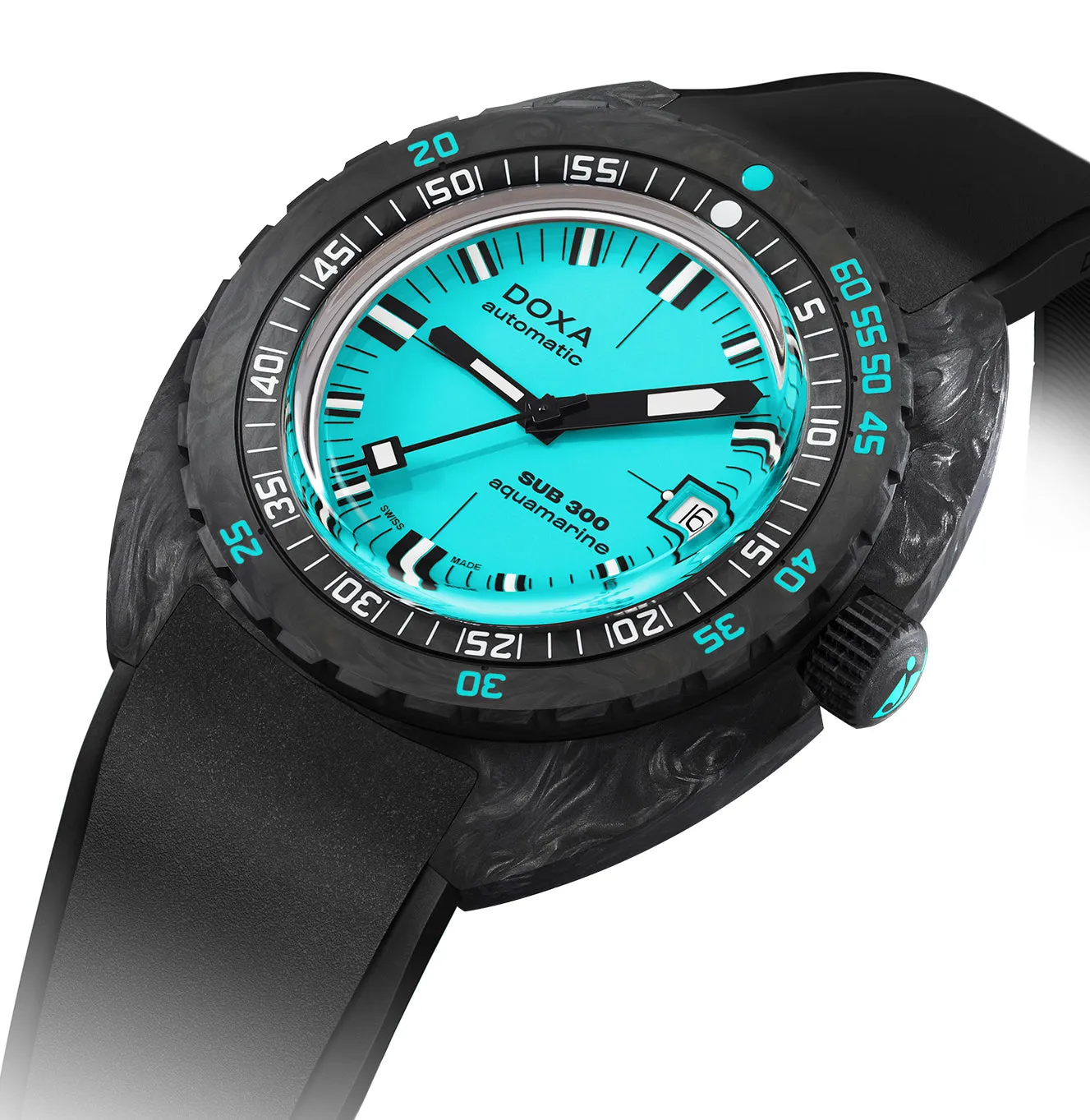 DOX Watch SUB 3 Carbon COSC Aquamarine Rubber