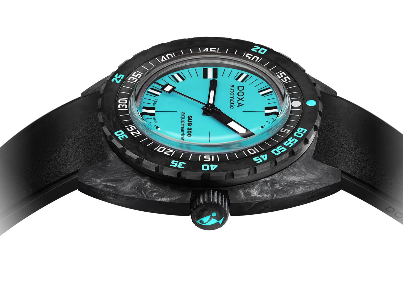 DOX Watch SUB 3 Carbon COSC Aquamarine Rubber