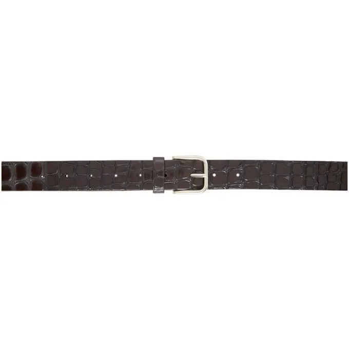 Dries Van Noten Brown Croc Belt