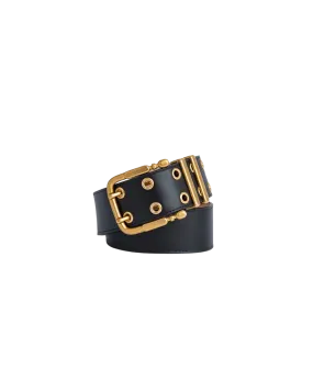 Duo Black Leather Belt