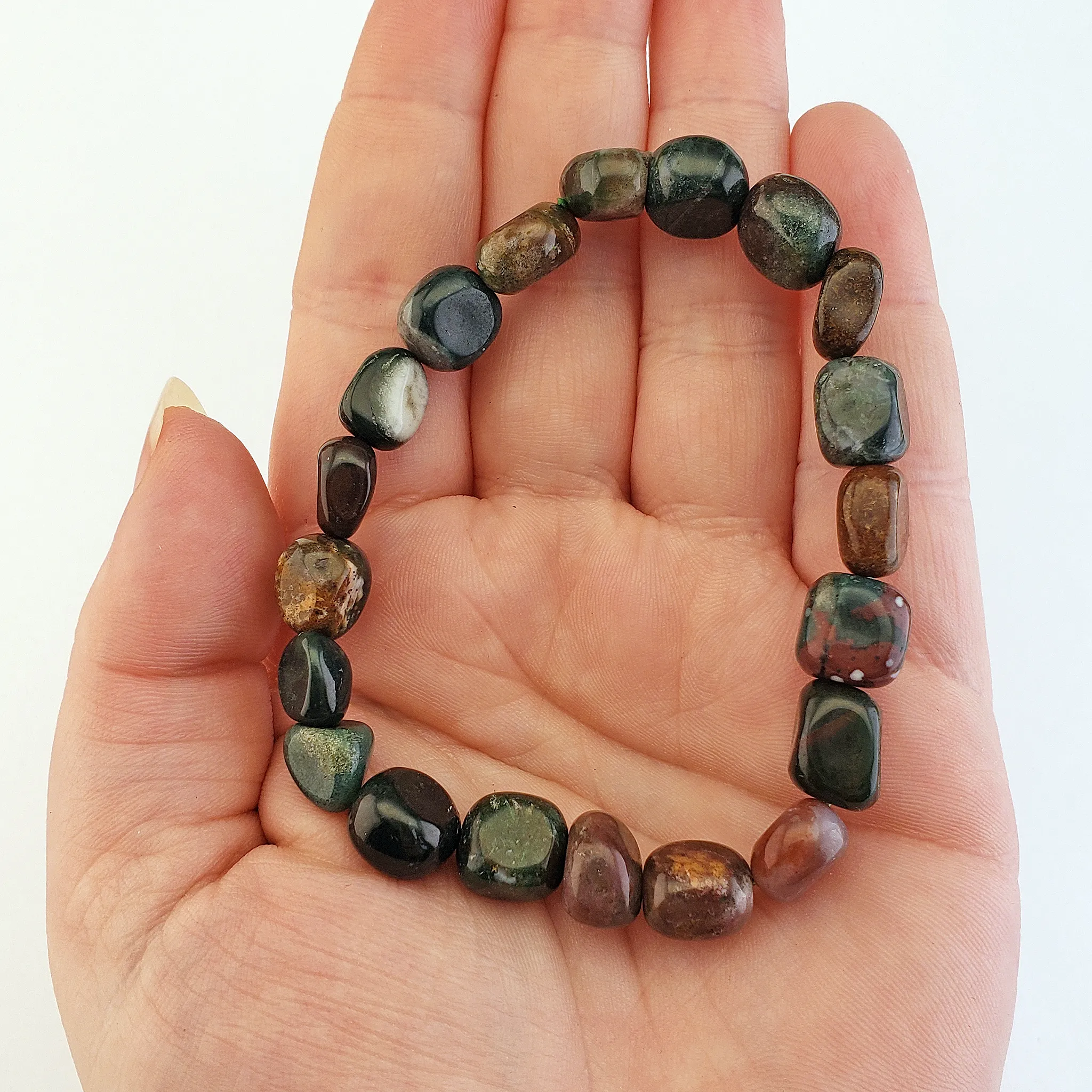 Fancy Jasper Gemstone Nugget Bead Bracelet