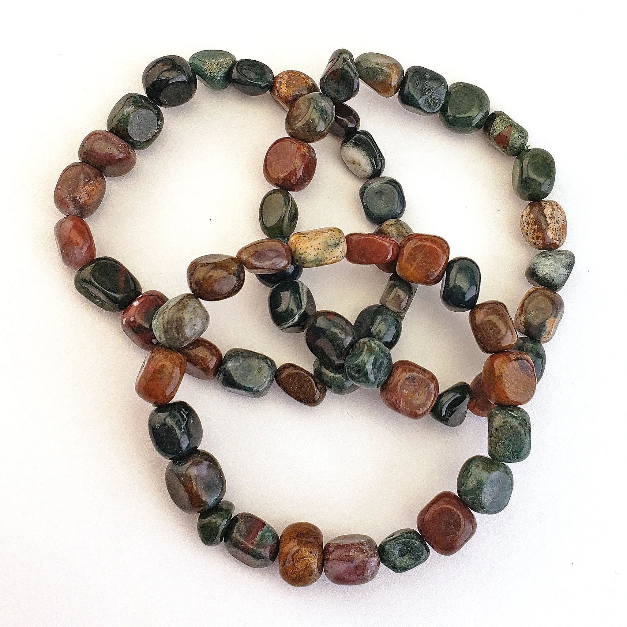 Fancy Jasper Gemstone Nugget Bead Bracelet