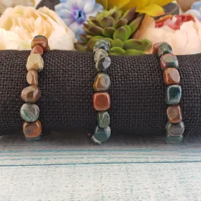 Fancy Jasper Gemstone Nugget Bead Bracelet