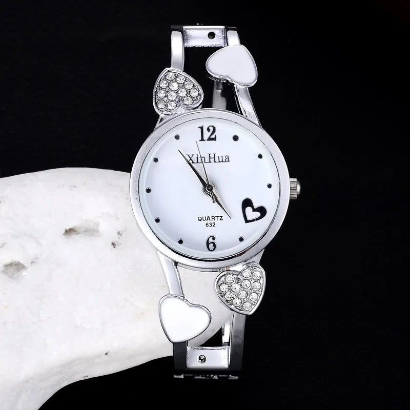 Fashion Steel Bracelet  Women'S Rhinestone Watches