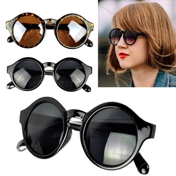 Fashion Unisex Retro Round Plastic Frame Sunglasses