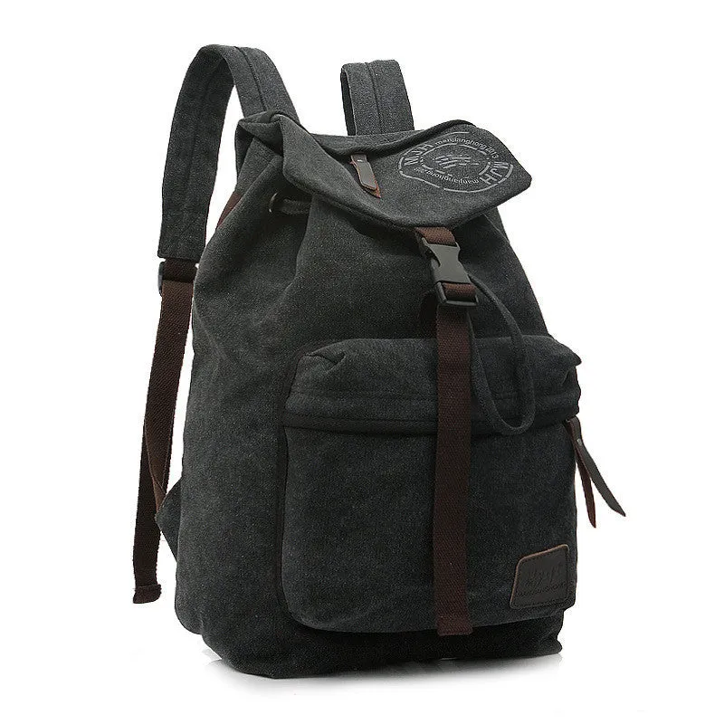 Folder Cover Solid Color Canvas Backpack Leisure Bag