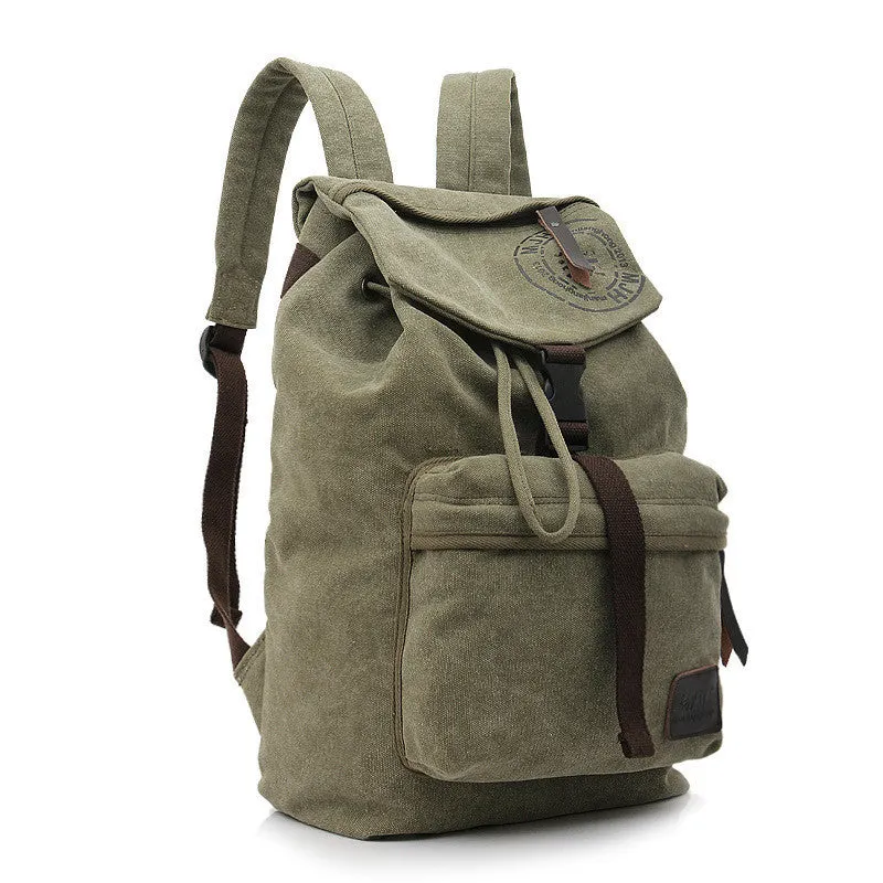 Folder Cover Solid Color Canvas Backpack Leisure Bag