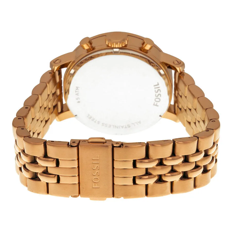 Fossil Boyfriend Chronograph Brown Dial Rose Gold-tone Ladies Watch ES3494